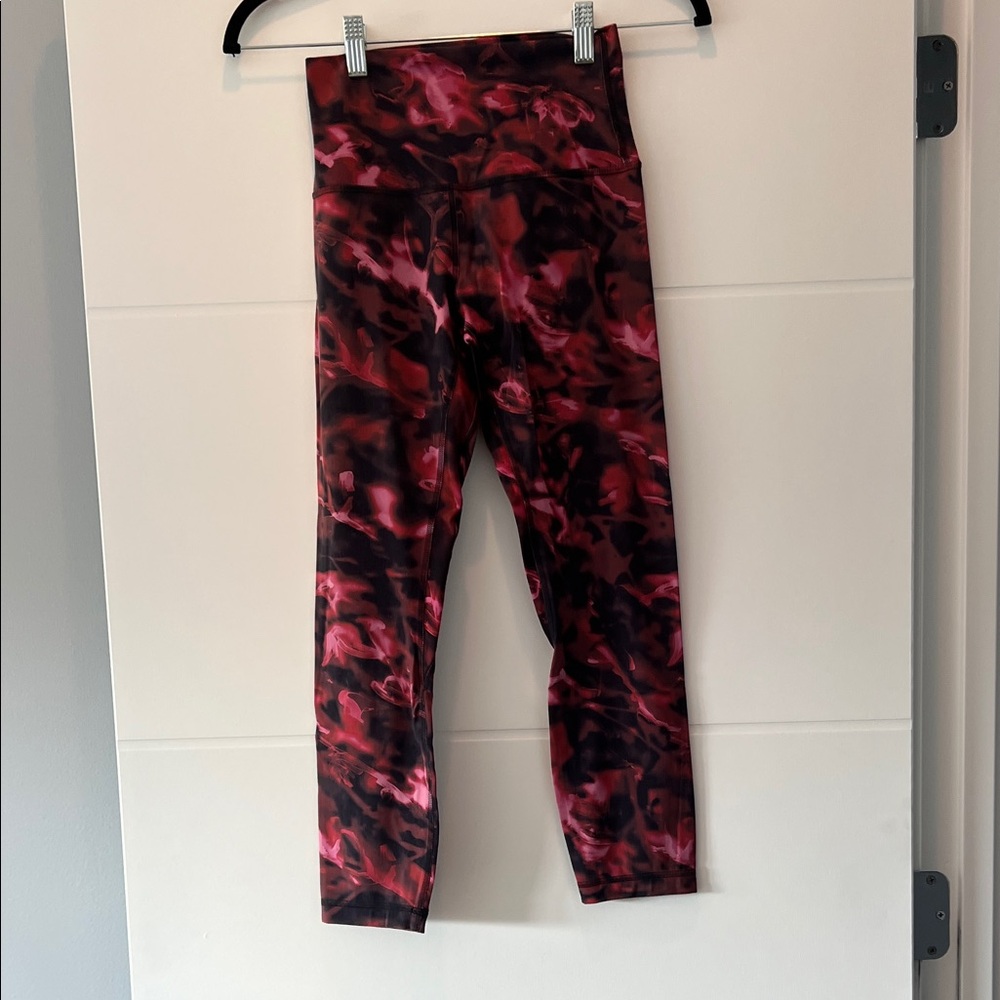 lululemon athletica Pink and Black Abstract Leggings